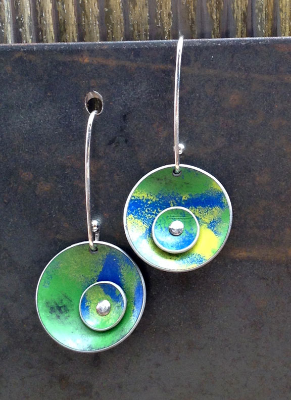 3/4" Medium Double Domes with 1" Sterling Earwires  :  : Peggy Petrey Abstract Wares Jewelry