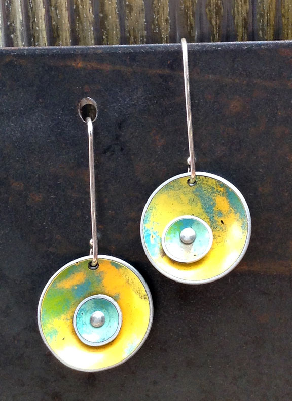 3/4" Medium Double Domes with 1" Sterling Earwires  :  : Peggy Petrey Abstract Wares Jewelry