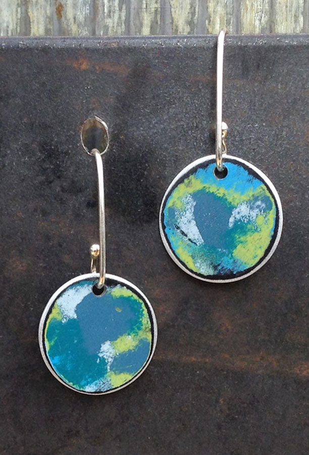 SCE - 3/4" Single Flat Circles with 5/8" Sterling Earwires :  : Peggy Petrey Abstract Wares Jewelry